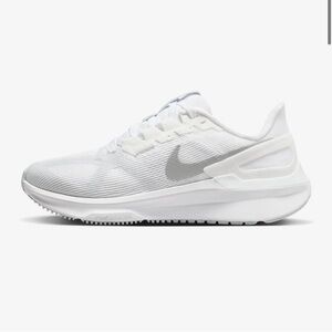 Nike Structure 25 Road Running Shoes White Metallic Silver Size 9 Women's